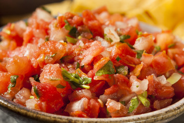 Homemade Pico De Gallo Salsa and Chips