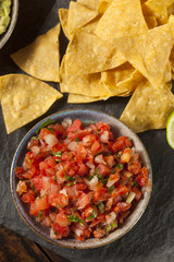 Homemade Pico De Gallo Salsa and Chips