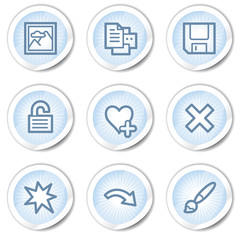 Image viewer web icons set 2, light blue stickers
