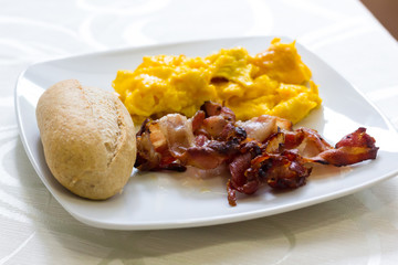 Scrambled eggs and bacon