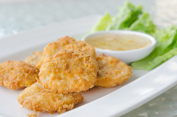 close up fish cakes