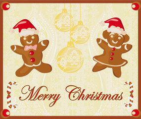 Abstract card with Christmas gingerbread