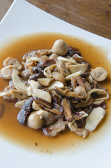 Stir fried  mushroom on dish