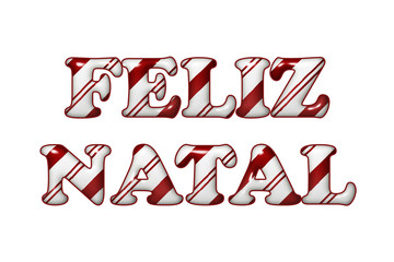 Feliz Natal - Happy Holidays in Candy Cane Colors