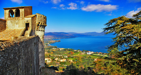 view of lake from Castle Odescalchi di Bracciano, Italy