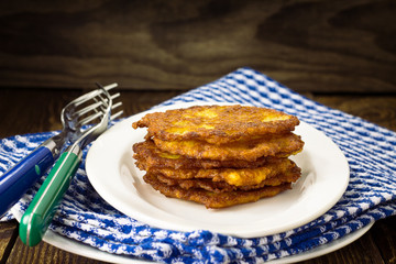 Homemade fried potato fritters