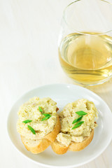 Creamy pate served with french bread