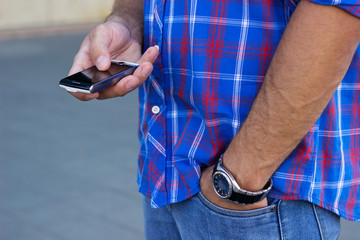 Man using mobile phone