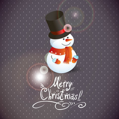 Snowman illustration for Christmas design.