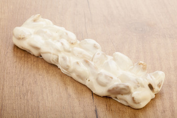 almond nougat and chocolate turron bar