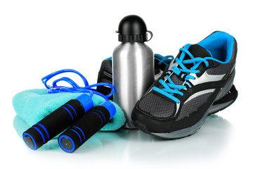 Different tools for sport isolated on white