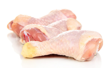 Raw chicken legs isolated on white