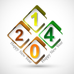 Beautiful happy new year stylish circle 2014 fantastic colorful