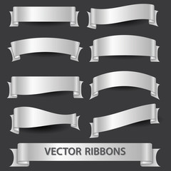 silver ribbon banners eps10 - 59498128