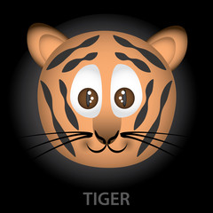 tiger cartoon character head eps10
