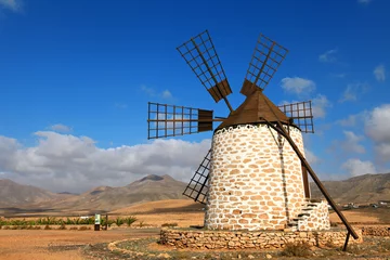 Outdoor kussens Old wind mill in Fuerteventura. Canary Islands. © jbphotographylt