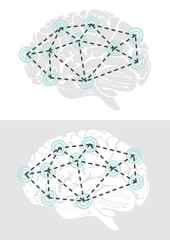 działanie mózgu widok z boku schemat elementy infograficzne