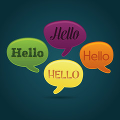 Playful dialog bubbles with hello text