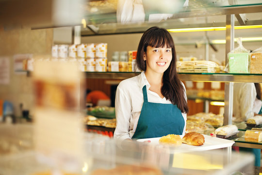 woman working in bakery