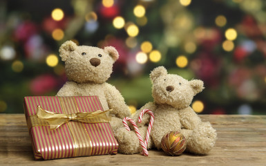 teddy bear and christmas presents