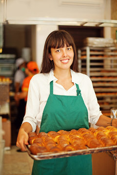 woman working in bakery