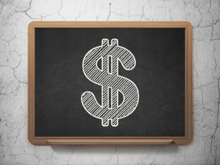 Currency concept: Dollar on chalkboard background