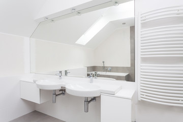 White modern bathroom interior