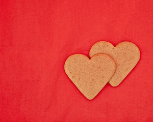 a couple of homemade heart shaped cookies