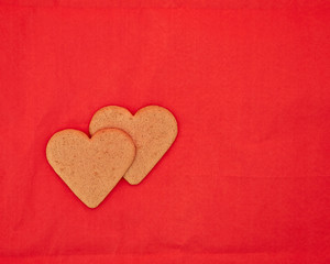 Obraz premium a couple of homemade heart shaped cookies