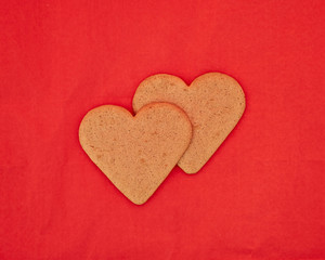 a couple of homemade heart shaped cookies