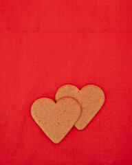 a couple of homemade heart shaped cookies