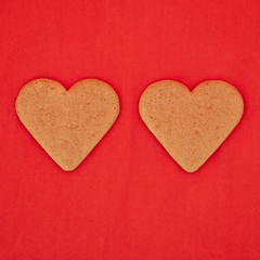 a couple of homemade heart shaped cookies