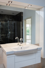 White sink in bathroom
