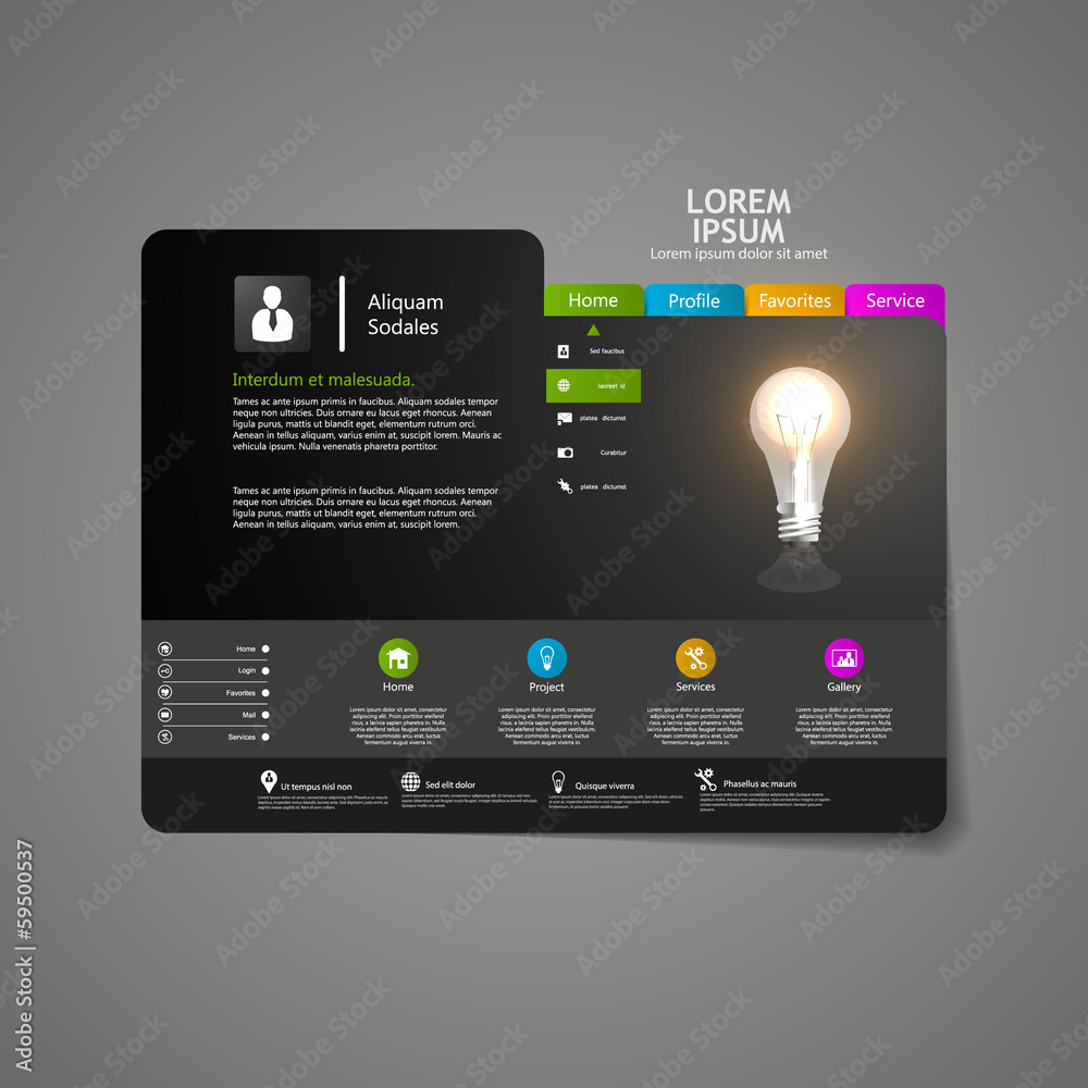 Canvas Prints clean, modern website template design