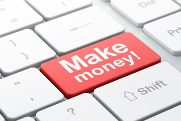 Fototapeta premium Business concept: Make Money! on computer keyboard background