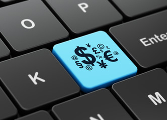 Finance concept: Finance Symbol on computer keyboard background