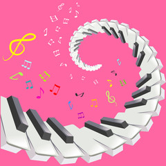 Piano keys and notes © moremari