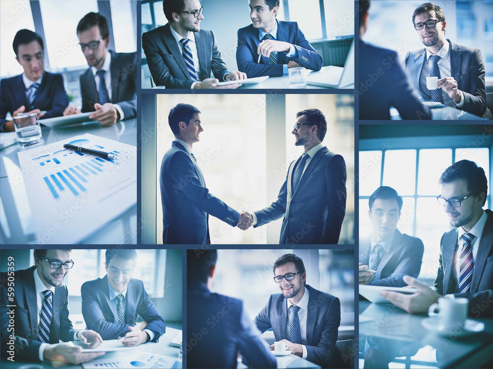 Canvas Prints Businessmen at meeting