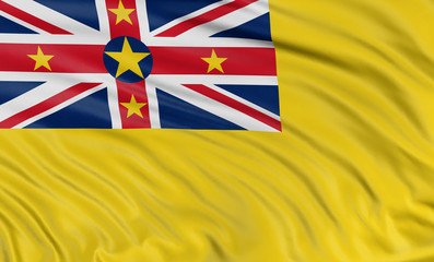 3D Niue flag