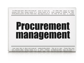 Business concept: newspaper headline Procurement Management