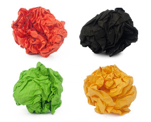 Crumpled color paper