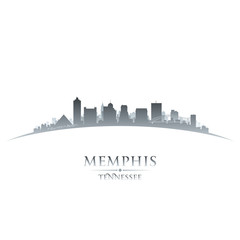 Obraz premium Memphis Tennessee city skyline silhouette white background
