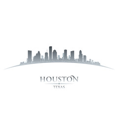 Naklejka premium Houston Texas city skyline silhouette white background
