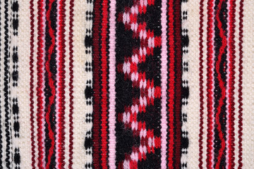 Hand woven patterned fabric