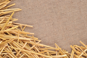 Straw on burlap