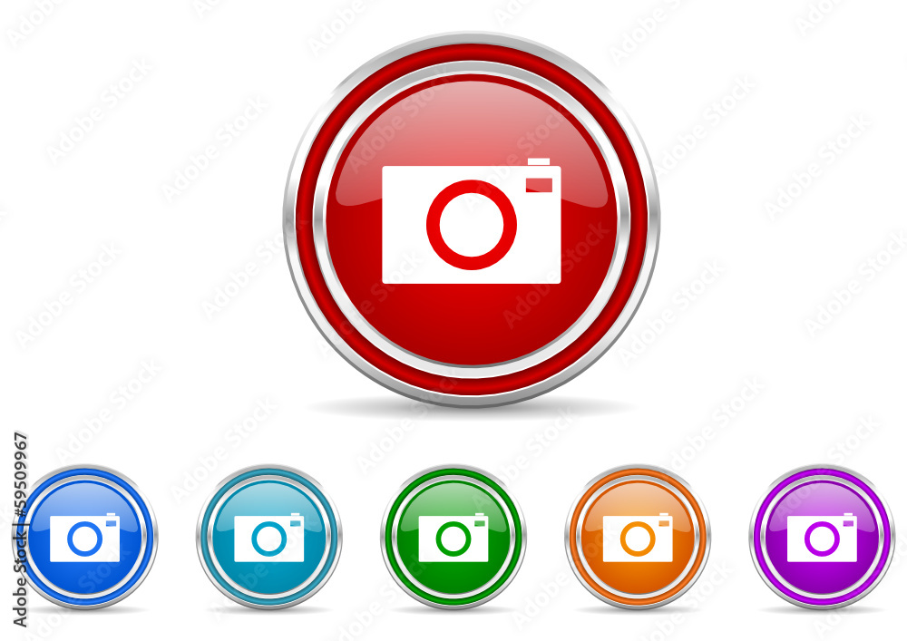Poster camera icon icon vector set