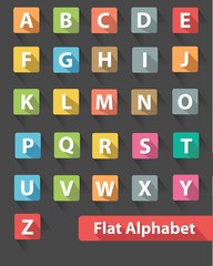Flat alphabet icons,Colorful version,vector
