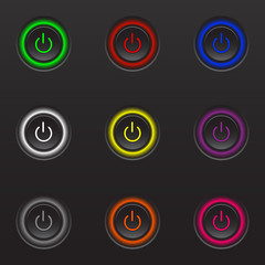 Set buttons of nine different colors.