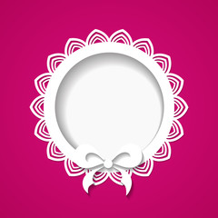 pink background with a lacy frame