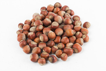 nuts on the white background